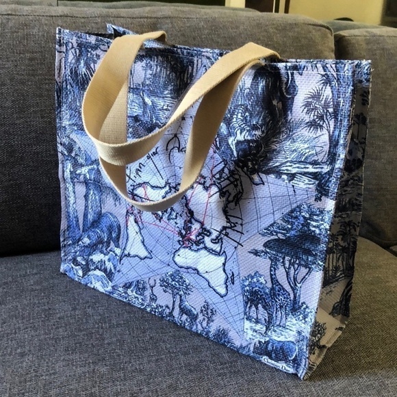 Dior Around the World Exclusive Beach Pool Tote Large Paper Straw Authentic - Picture 5 of 16